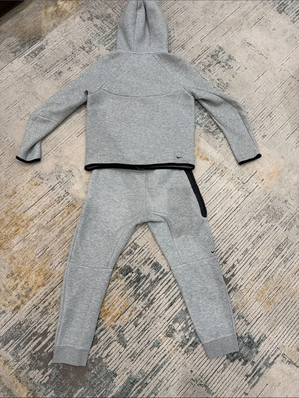 Nike Kids Light Gray Zip Jacket & Joggers Set with Black Trim